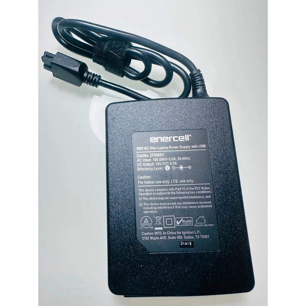 Enercell 90W Slim AC Universal Laptop Power Supply 19V 2730691 with 8 Tips USB